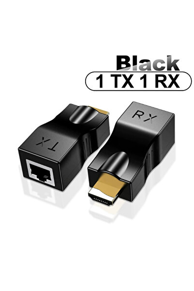 Choice موسع HDMI أسود 4K متوافق مع منافذ RJ45 حتى 30 مترًا عبر شبكة CAT6 5E E...