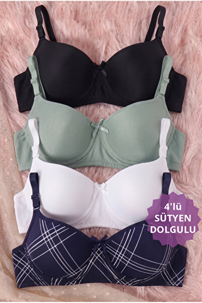CHOCHO Kadın Telli Dolgulu Destekli 4'lü Sütyen Takımı