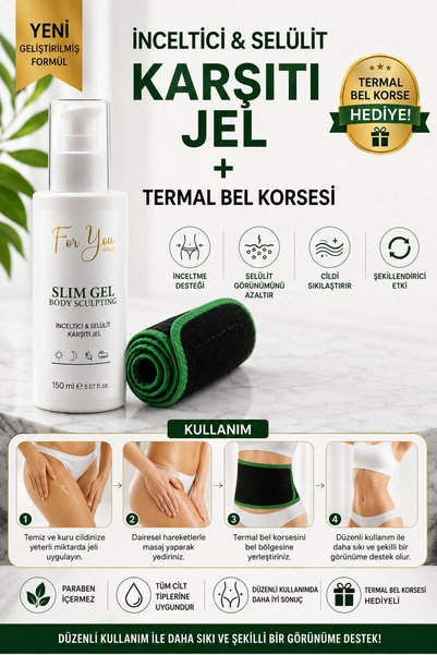For You Gold Advantageous set with cellulite removal + firming body care gel + thermal waist corset