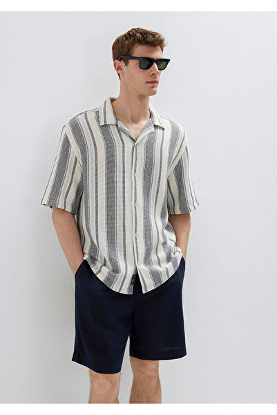 Mavi Short Sleeve Striped Ecru Shirt Loose Fit / Relaxed Fit 0211951-91539