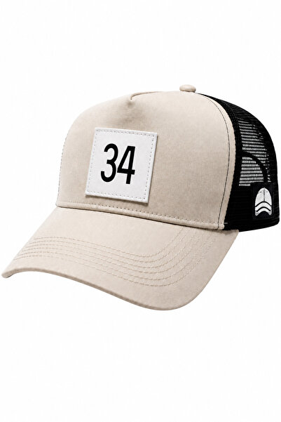 all hats 34 Patch Detailed Mesh Trucker Baseball Cap