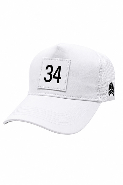 all hats 34 Patch Detailed Mesh Trucker Baseball Cap