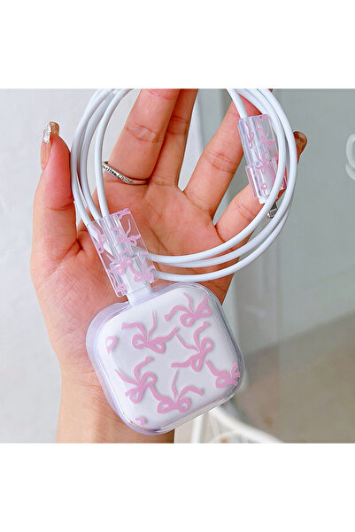 Choice غطاء حماية شاحن بنقشة حب وردية لهاتف آيفون، كابل محول USB بقوة 20 واط،...