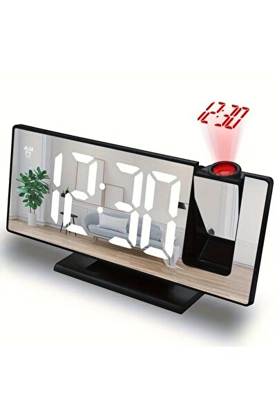 Choice3 ساعة منبه بروجكتور D2363-BW متعددة الوظائف، ساعة ذكية مضيئة، ساعة رقم...