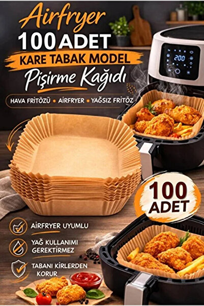 AYGÖREN HOME ورق الخبز للمقلاة الهوائية مقاس كبير Xl-xxl، 100 قطعة من ورق الم...