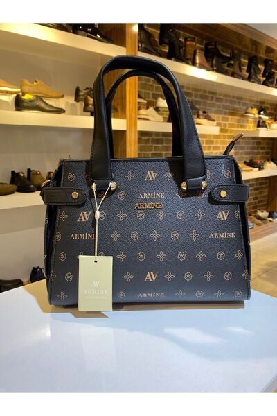 Armine Armine Women's Black Printed Use and Stylish Hand and Shoulder Bag