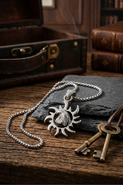 Begondio Eagle Biohazard Handcrafted Stainless Steel Chain Men's Necklace