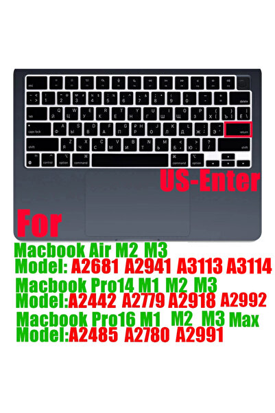 Choice غطاء حماية لوحة المفاتيح من السيليكون الروسي US A2681 A2442 A2485 لجها...