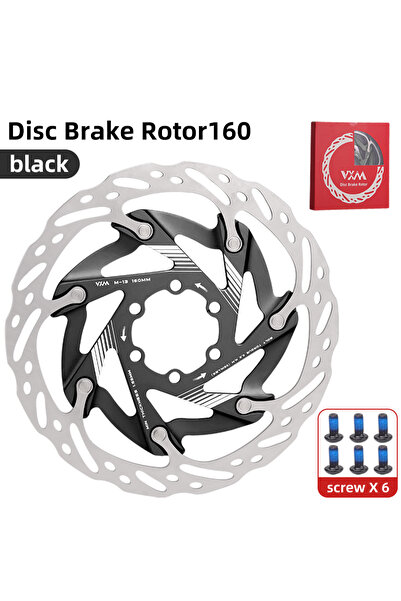 Choice 160mm black VXM Bicycle 6 Bolt Floating Disc Brake Pads Aluminum Allo ...