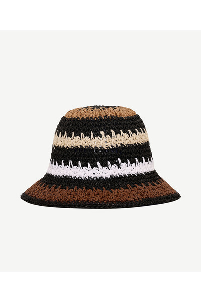 Yargıcı Straw Hat with Stripe Detail