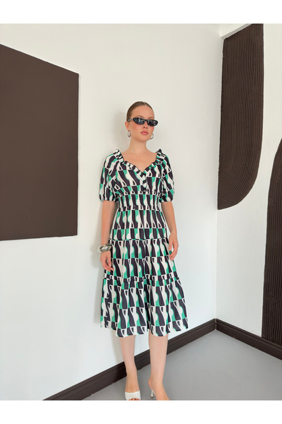 VERYMODA Geometric Patterned Gipeli Midi Dress