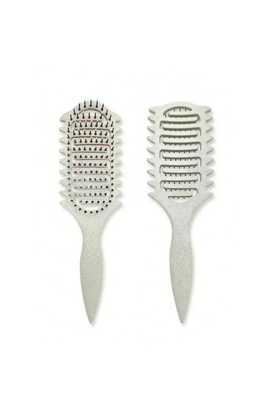 Choice3 White Curl Define Styling Brush Hollow Out Detangling Hair Brush Tang...