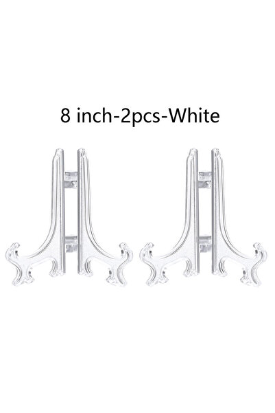 Choice18 8 Inch-2 PCS-White Plastic Acrylic Easels or Stand/Plate Holders to ...