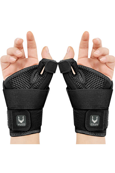 Choice7 2 piece-black Flexible Splint Wrist Thumb Support Brace for Tendoniti...