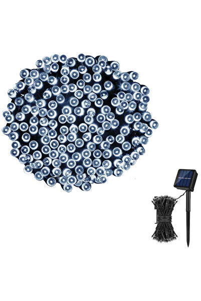 Choice 12M-100LED White LED Plastic Leath Solar Powered Outdoor Fairy Lights ...