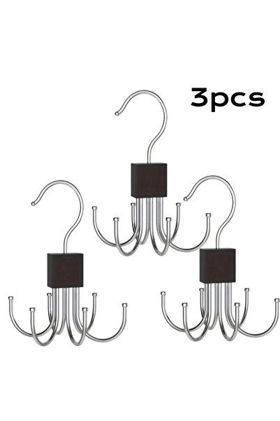 Choice 3pcs 1/5pcs 360° Rotating Storage Hanger Hook Multi-Claw Bag Metal Bel...