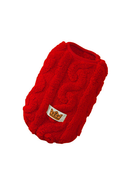Choice L Red Soft Cozy Cat Clothes Autumn Winter Warm Fleece Sweatshirt for S...