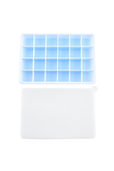 Choice12 1Pcs Blue Pro 24 Grid Silicone Ice Cube Mold Big Square Ice Cube Tra...