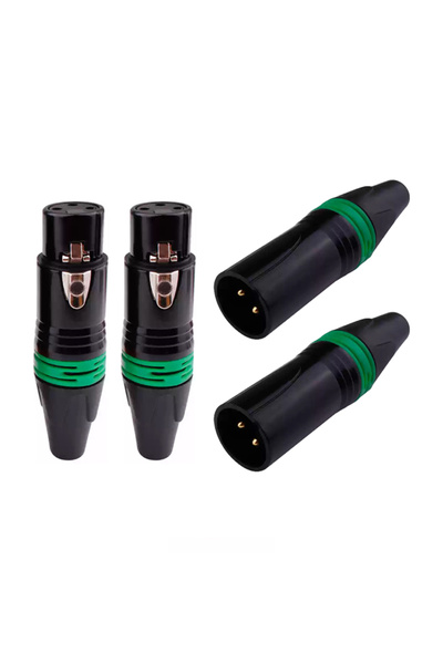 Choice3 4 قطع من كابلات الصوت للميكروفون XLR DMX ثلاثية الأطراف باللون الأخضر...