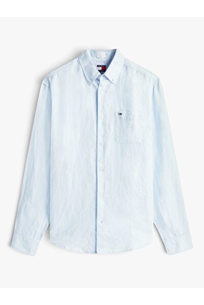 Tommy Hilfiger قميص TJM REG LINEN SHIRT للرجال باللون الأزرق - DM0DM22760