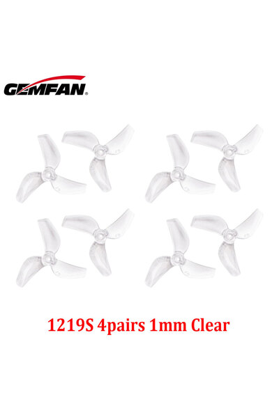 Choice 1mm Clear 4Pairs Gemfan 1219S 31mm 3-Blade PC Propeller 1mm For Micro ...