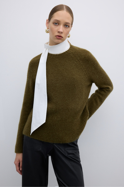 Roman Bisiklet Yaka Triko Olive K2671010_027