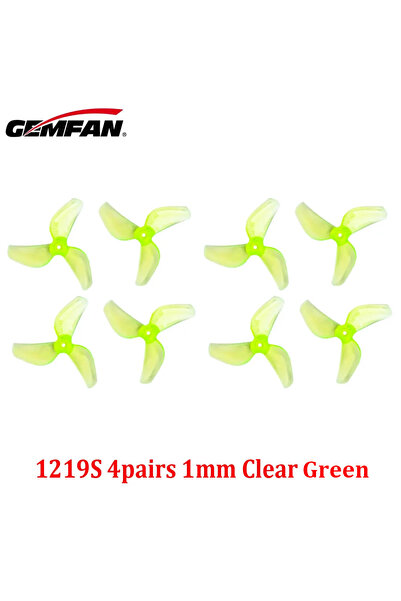 Choice 1mm Clear Green 4Pairs Gemfan 1219S 31mm 3-Blade PC Propeller 1mm For ...
