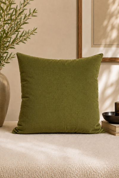 ASDİVA غطاء وسادة مزخرف منقوش باللون الأخضر مقاس 45 × 45