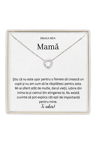 The Jewel Heart Colier Forever Yours Argintiu cu Pandantiv Cadou pentru Mama ...