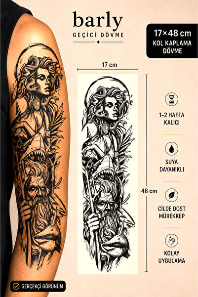 Barly Medusa Kol Geçici Dövme Tattoo