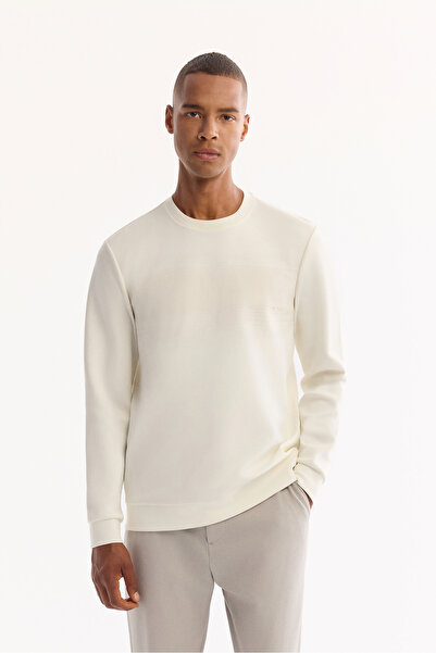 Avva Men's Black Crew Neck Cotton Bi-Stretch Printed Regular Fit Sweatshirt A...