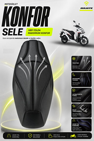 SULAITE Motosiklet Konfor Sele Kılıfı RKS Wildcat 125 Uyumlu Visco Süngerli S...