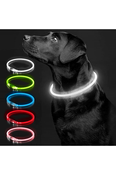 Choice Maximum size 50cm White Luminous Dog Collar Light Charge Cat Necklace,...