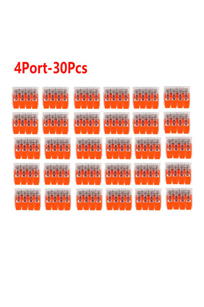 Choice3 Line Connector 4Port-30Pcs 30-Piece Set of Orange Combination Cable C...
