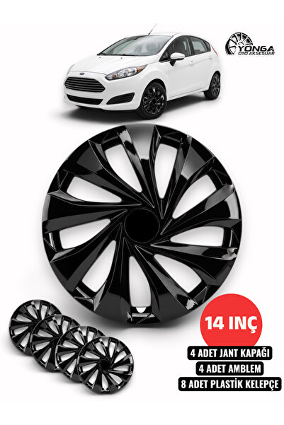 YONGA OTO AKSESUAR FORD FİESTA Jant Kapağı 14 İnç Kırılmaz 4'lü + 4 Amblem + ...