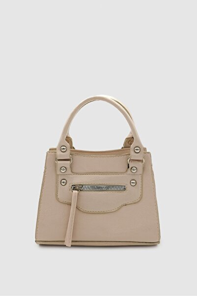 Wuclo Vorla Zipper and Tassel Detailed Mini Crossbody Bag Cream