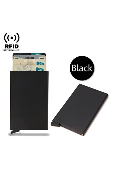 Choice1 Black Rfid Holder Metal Thin Slim Smart Wallet Men Women Wallets Pop ...