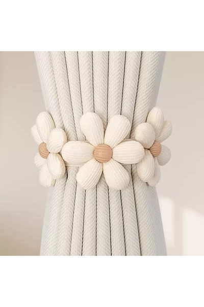 Choice 1 PCS Beige B Simple Handmade Floral Elastic Curtain Tiebacks and Fast...