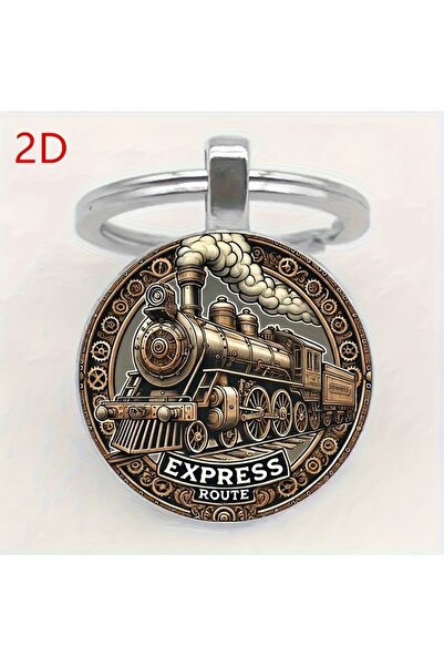 Choice 1pc Vintage Train Keychain: Elegant Zinc Alloy Locomotive with Ornate ...