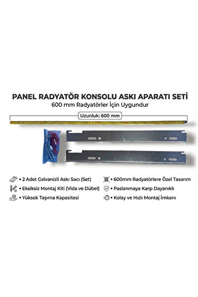 GenelTedarik Panel Radyatör Konsolu Askısı Askı Aparatı 600 mm İÇİN UYUMLU