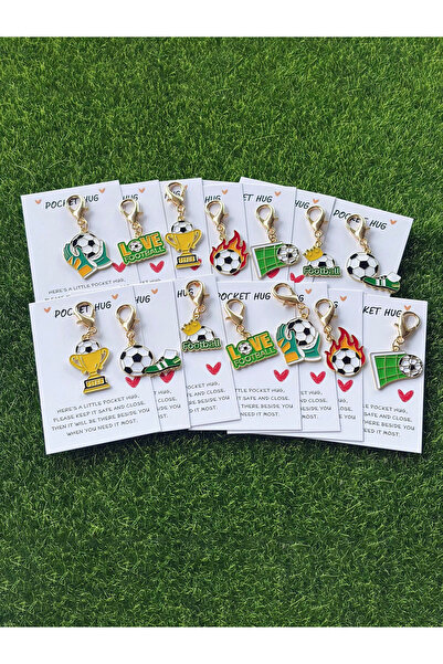 Choice1 14pcs 7/14pcs Football Sports Keychain Set, 2D Flat Design with Pocke...