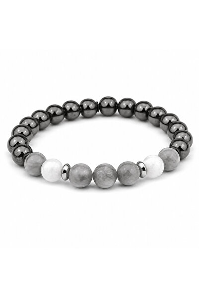 Alnis Atelier Hematite and Moonstone Natural Stone Bracelet |   Real Natural ...