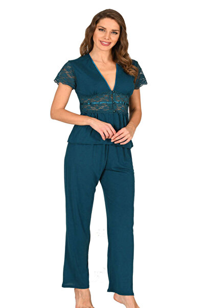 Sistina Zngzrmll Petrol Green Combed Cotton Pajama Set - 1633 - (101705) Size XL