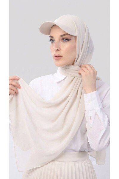 ALDAIYR Şapkalı Boneli Hazır Şal Hijab SANDY
