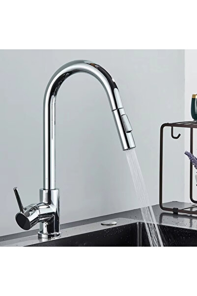 Choice1 G1/2 silver Stainless Steel Kitchen Faucet, Single-Hole Pull-Out Spou...