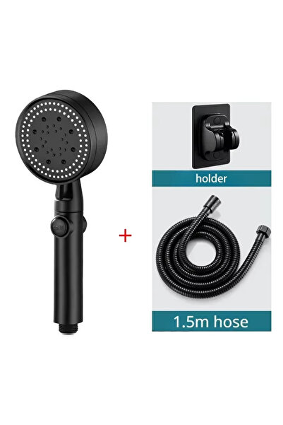 Choice3 Black 3PCS SET Five-Mode High-Pressure Shower Head, Adjustable Shower...