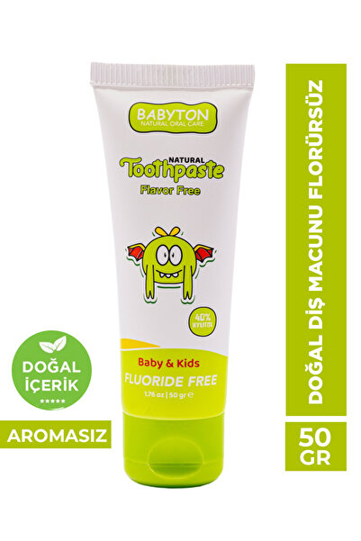 BABYTON Doğal Aromasız Diş Macunu Florürsüz 50 gr
