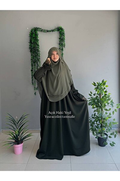 Yüsra Collection Erva Abaya and Shadowed Soufflé 2-Piece Set