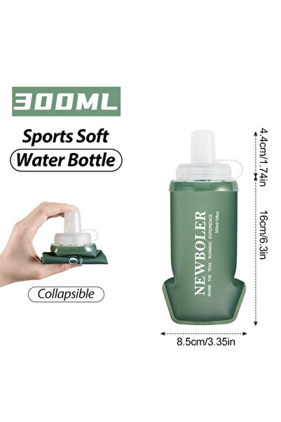 Choice BOT225-GRE-300 300/500/700ML TPU Outdoor Sport Bottle Folding Soft Fla...