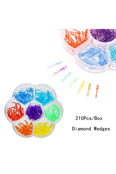 Choice3 210Pcs Mixed color 40Pcs/Box Dental Plastic Wedges Teeth Diamond Wedg...